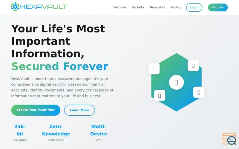 Screenshot of HexaVault