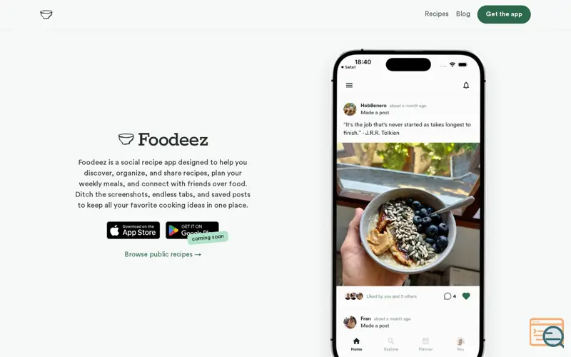 Screenshot of Foodeez