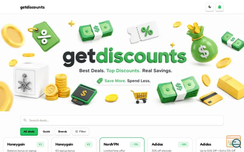 Screenshot of Getdiscounts