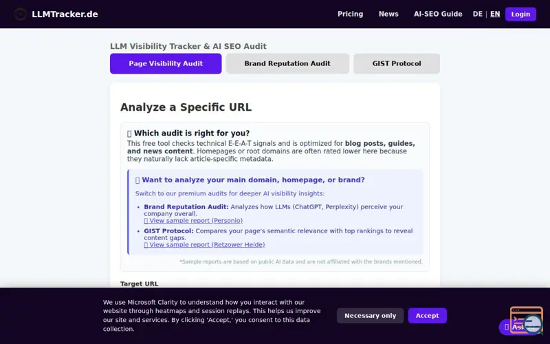 Screenshot of LLM Tracker