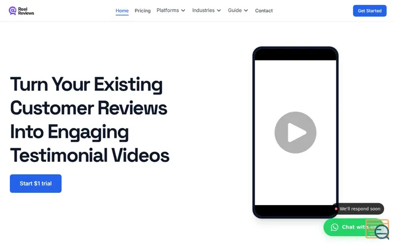 Screenshot of Reel Reviews
