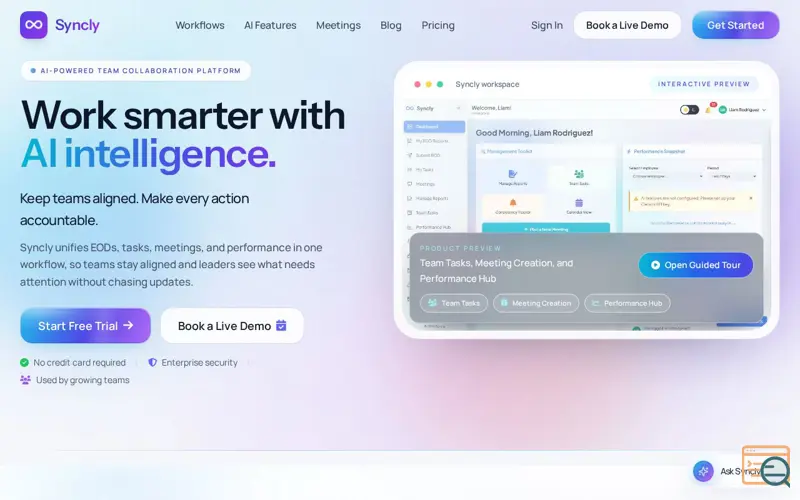 Screenshot of Syncly