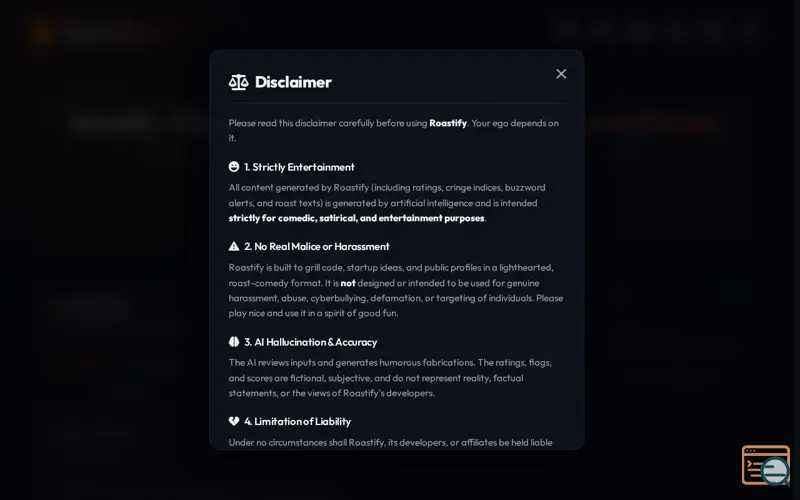 Screenshot of Roastify - Roast as a Service