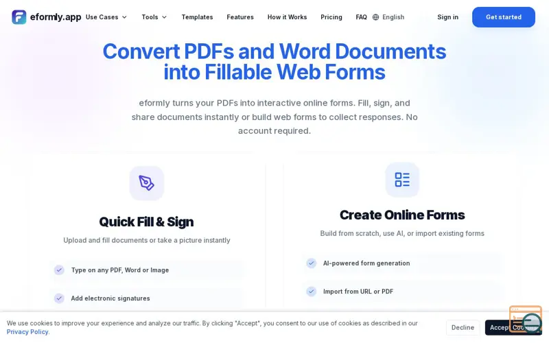 Screenshot of eformly