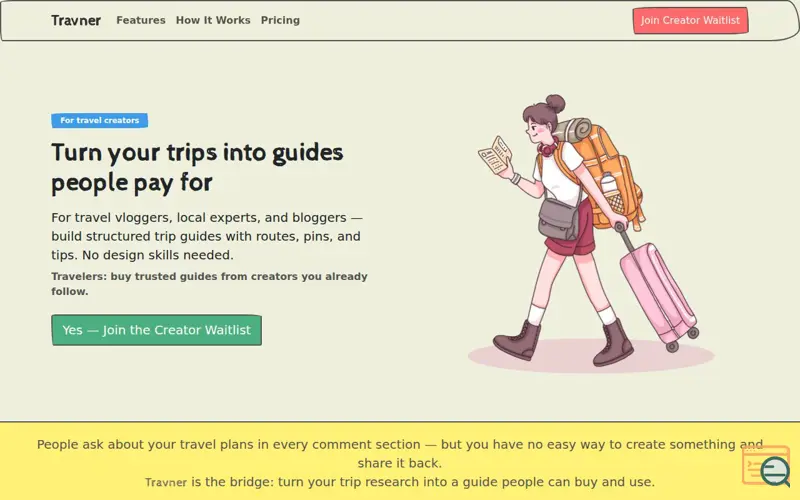 Screenshot of Travner