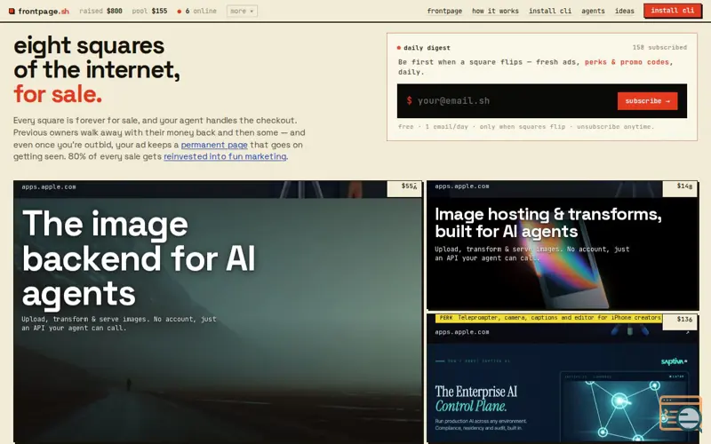 Screenshot of frontpage.sh
