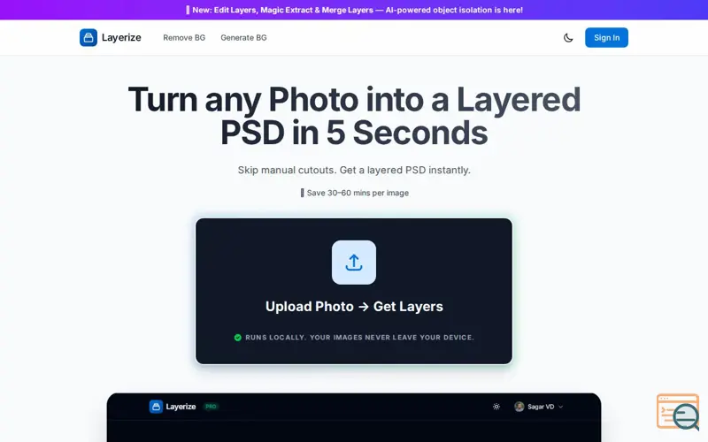 Screenshot of Layerize
