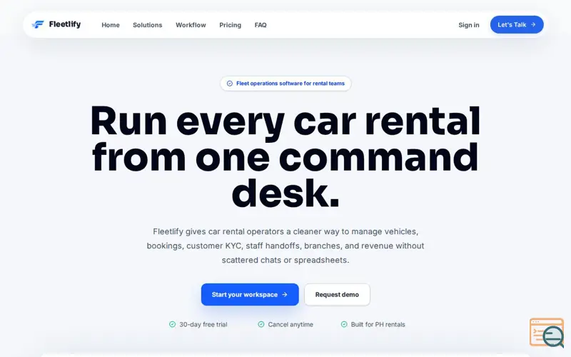 Screenshot of Fleetlify