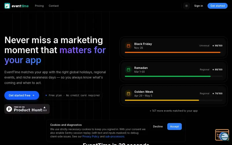 Screenshot of EventTime