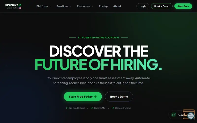 Screenshot of HireNext