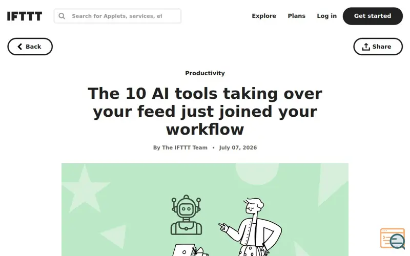 Screenshot of New AI tools by IFTTT