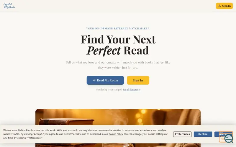 Screenshot of Beguiled By Books | Book Matchmaker