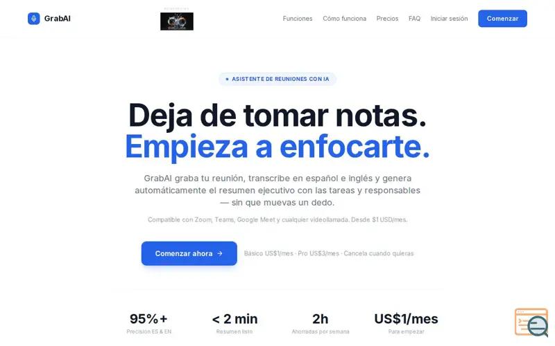 Screenshot of GrabAI, a launch using Openprovider