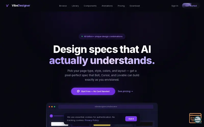 Screenshot of VibeDesigner