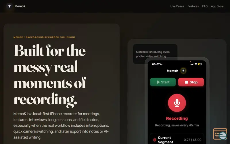 Screenshot of MemoK