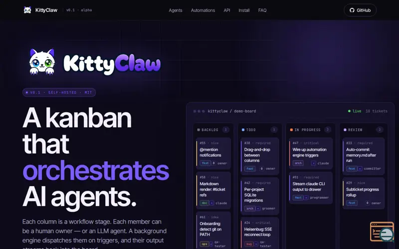 Screenshot of KittyClaw