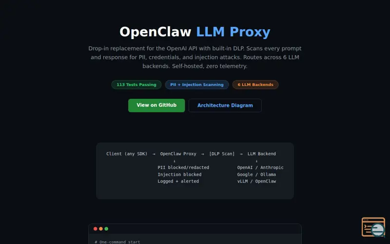 Screenshot of OpenClaw LLM Proxy
