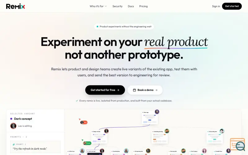 Screenshot of Remix