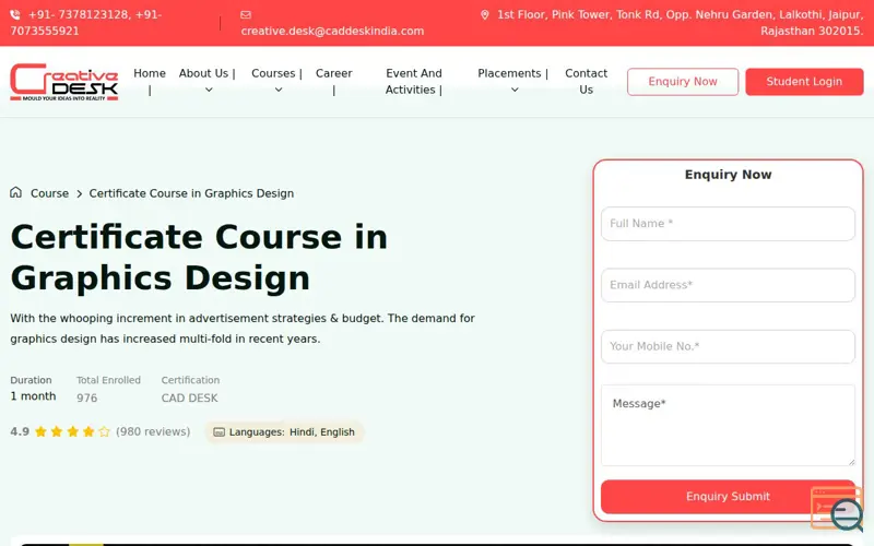 Screenshot of Best Graphic Design Course in Jaipur 