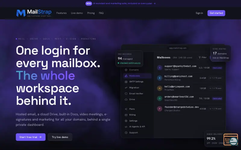 Screenshot of MailStrap