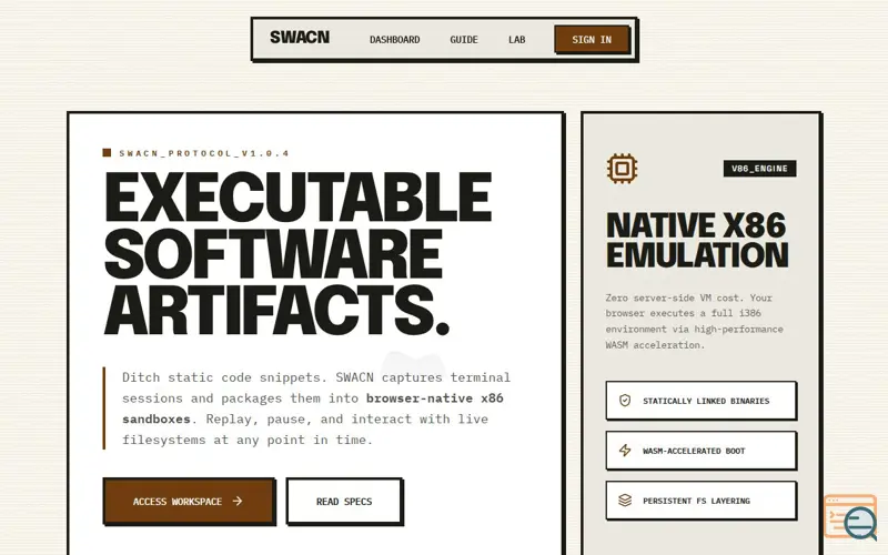 Screenshot of SWACN