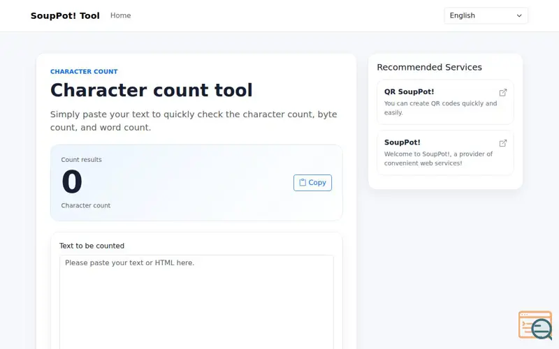 Screenshot of Character Count