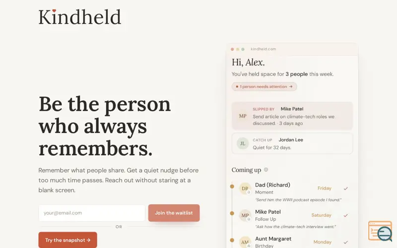 Screenshot of Kindheld