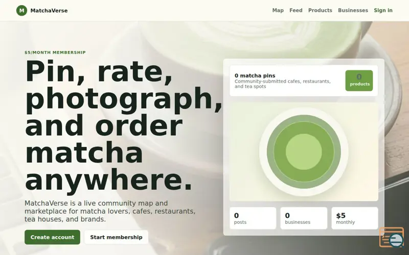 Screenshot of MatchaVerse, a launch using Romania Web Hosting