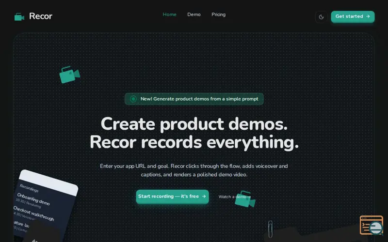 Screenshot of Recor