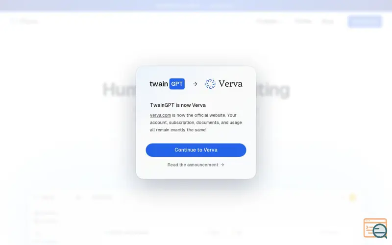 Screenshot of Verva