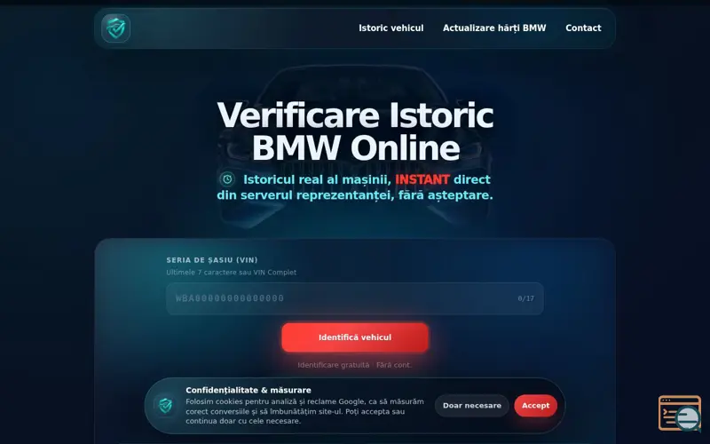 Screenshot of IstoricVIN