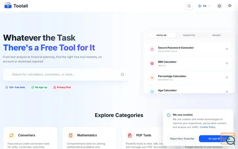 Screenshot of Toolali