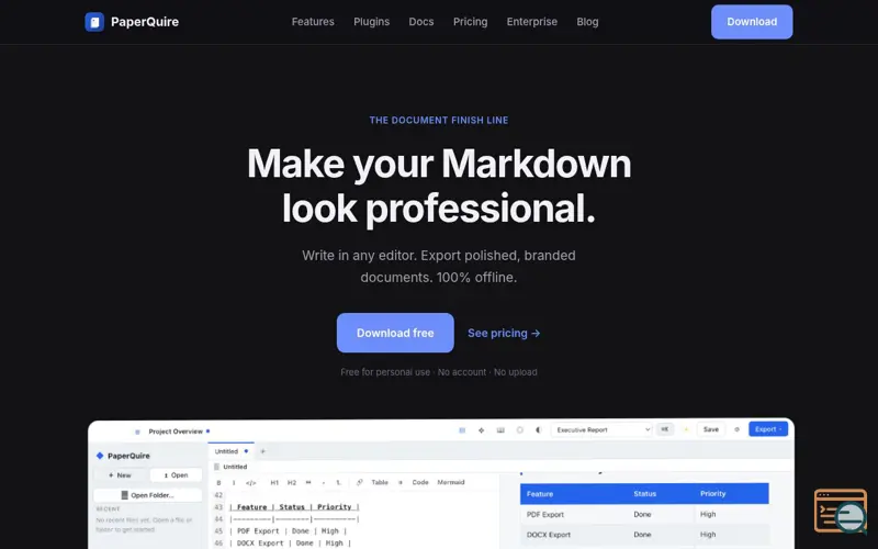 Screenshot of PaperQuire