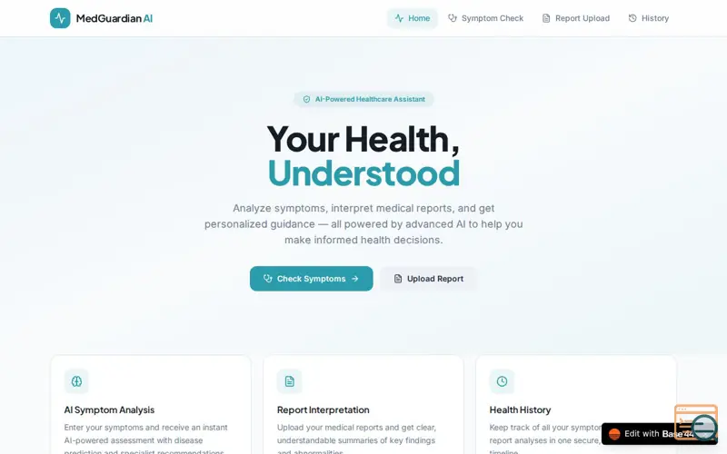 Screenshot of MedGuardian AI
