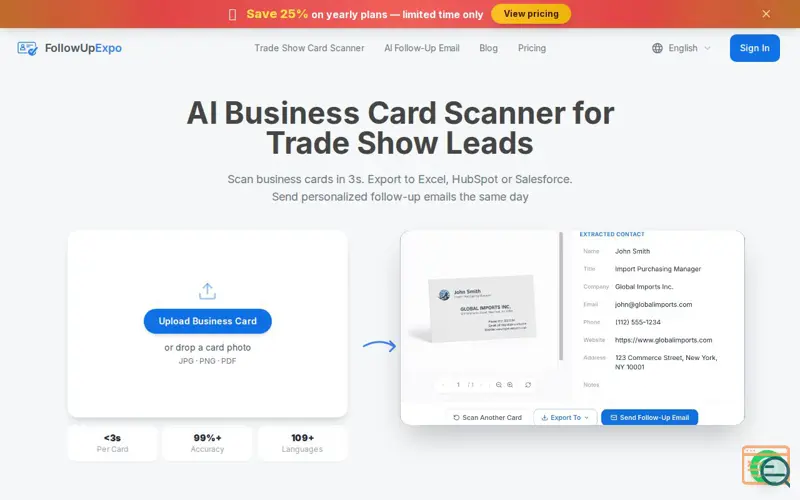 Screenshot of FollowUpExpo