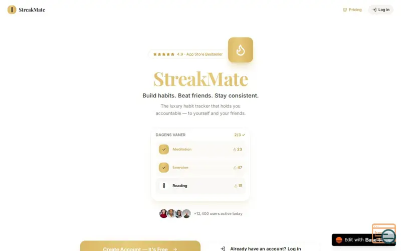 Screenshot of StreakMate