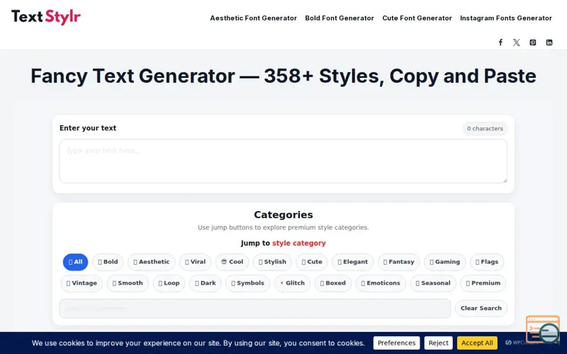 Screenshot of TextStylr