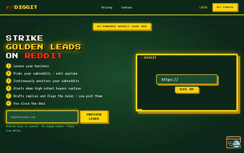 Screenshot of Diggit