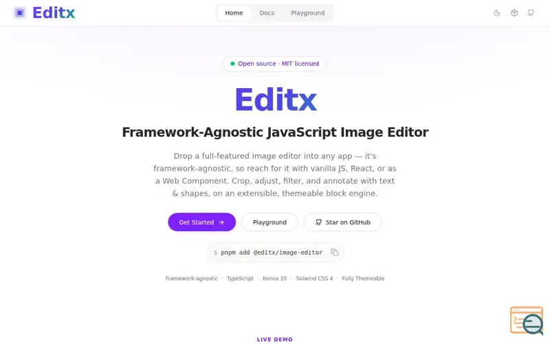 Screenshot of Editx