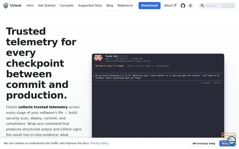 Screenshot of CI/Lock