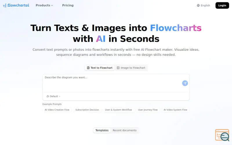 Screenshot of FlowChartAI