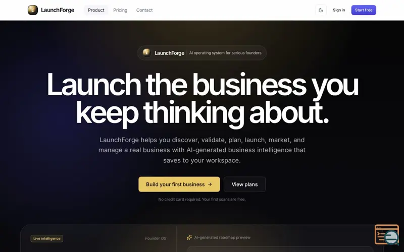 Screenshot of LaunchForge
