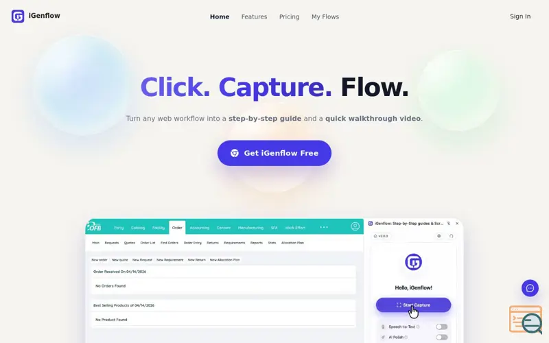 Screenshot of iGenflow