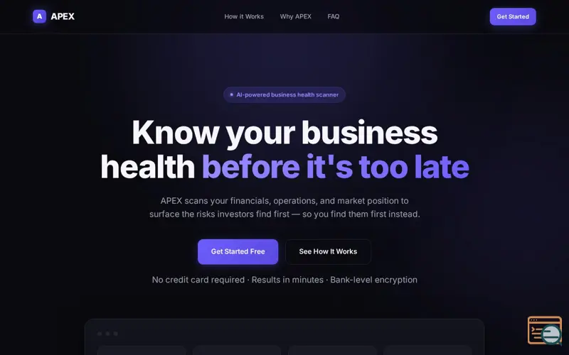 Screenshot of APEX