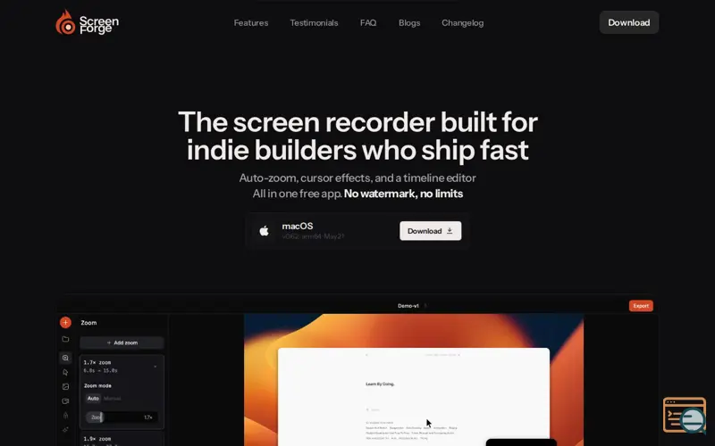 Screenshot of Screenforge
