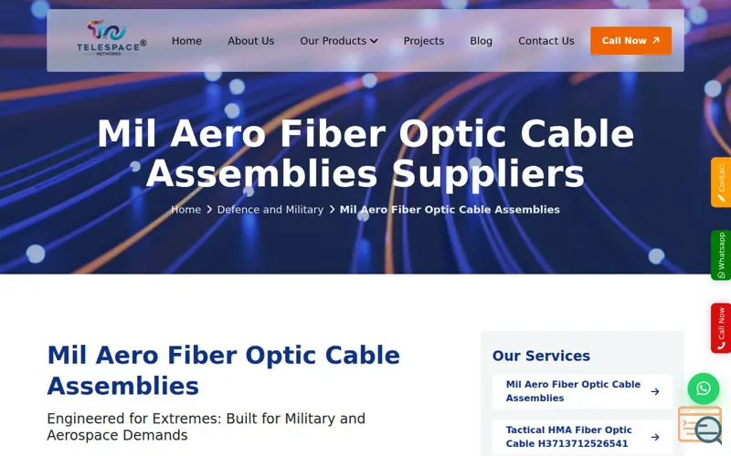 Screenshot of Mil Aero Fiber Optic Cable Assemblies