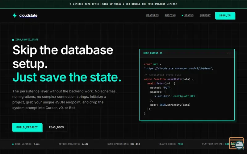 Screenshot of CloudState