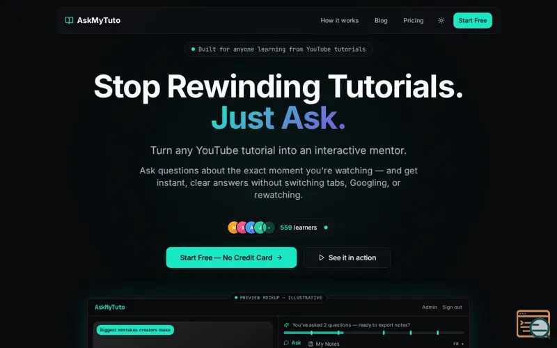 Screenshot of AskMyTuto
