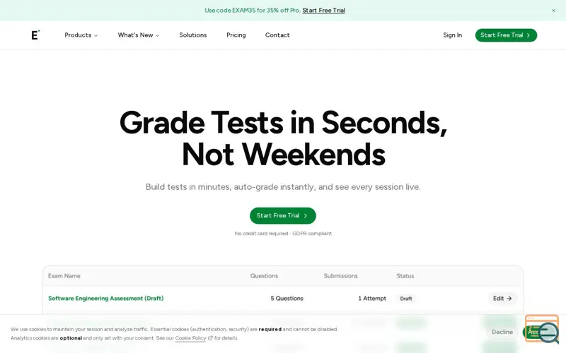 Screenshot of ExamLive - AI-Powered Online Exams
