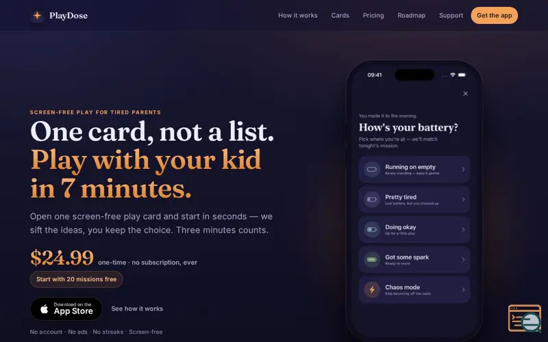 Screenshot of PlayDose